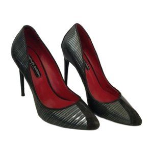 CHARLES JOURDAN Leather Stillettos - Gray 7 M